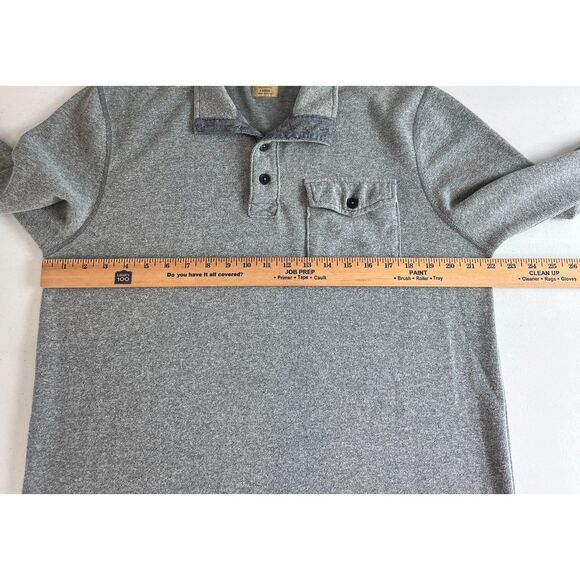 Lucky Brand Men's Gray Long Sleeve 1/4 Button Up Pocket Pullover Shirt Size L - Picture 7 of 10